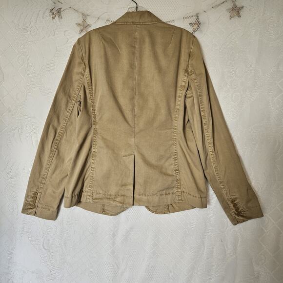 J Crew Womens Size 12 Weathered Classic Twill Jacket 100% Cotton Cargo Military - Picture 2 of 9